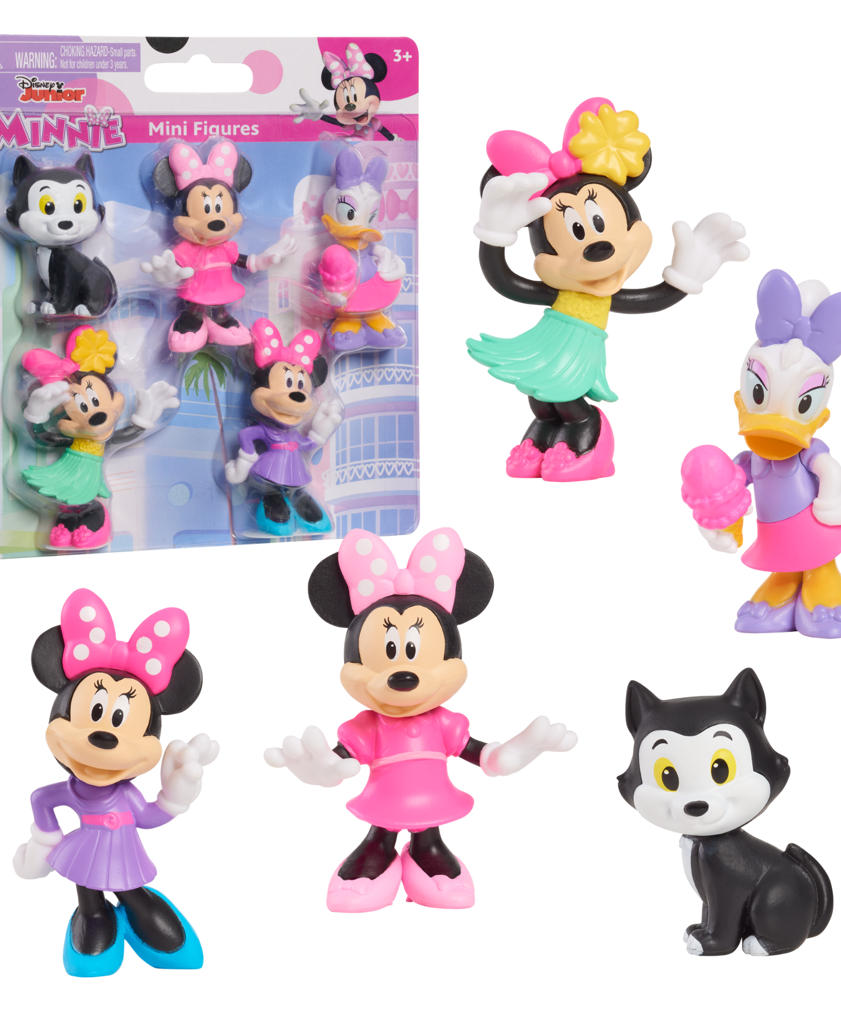Disney Minnie Mouse 2.7 Inch (6.8 cm) Collectible Figure Set, 5-Piece Toy Figurines, Officially Licensed Kids Toy for Ages 3 & Up by Just Play