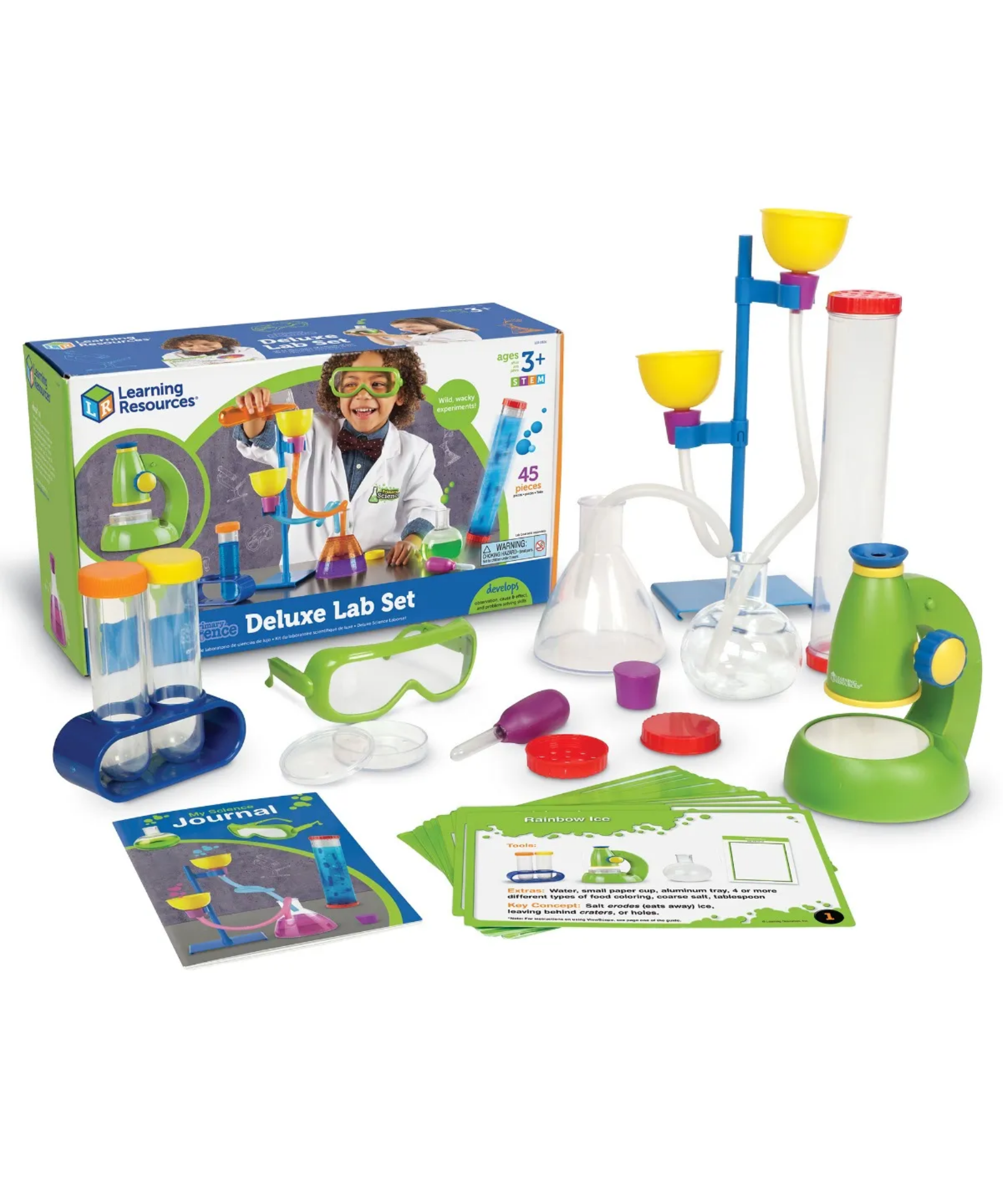 Learning Resources Primary Science Deluxe Lab Set, STEM Learning Kit for Preschool Kids with Realistic Laboratory Tools
