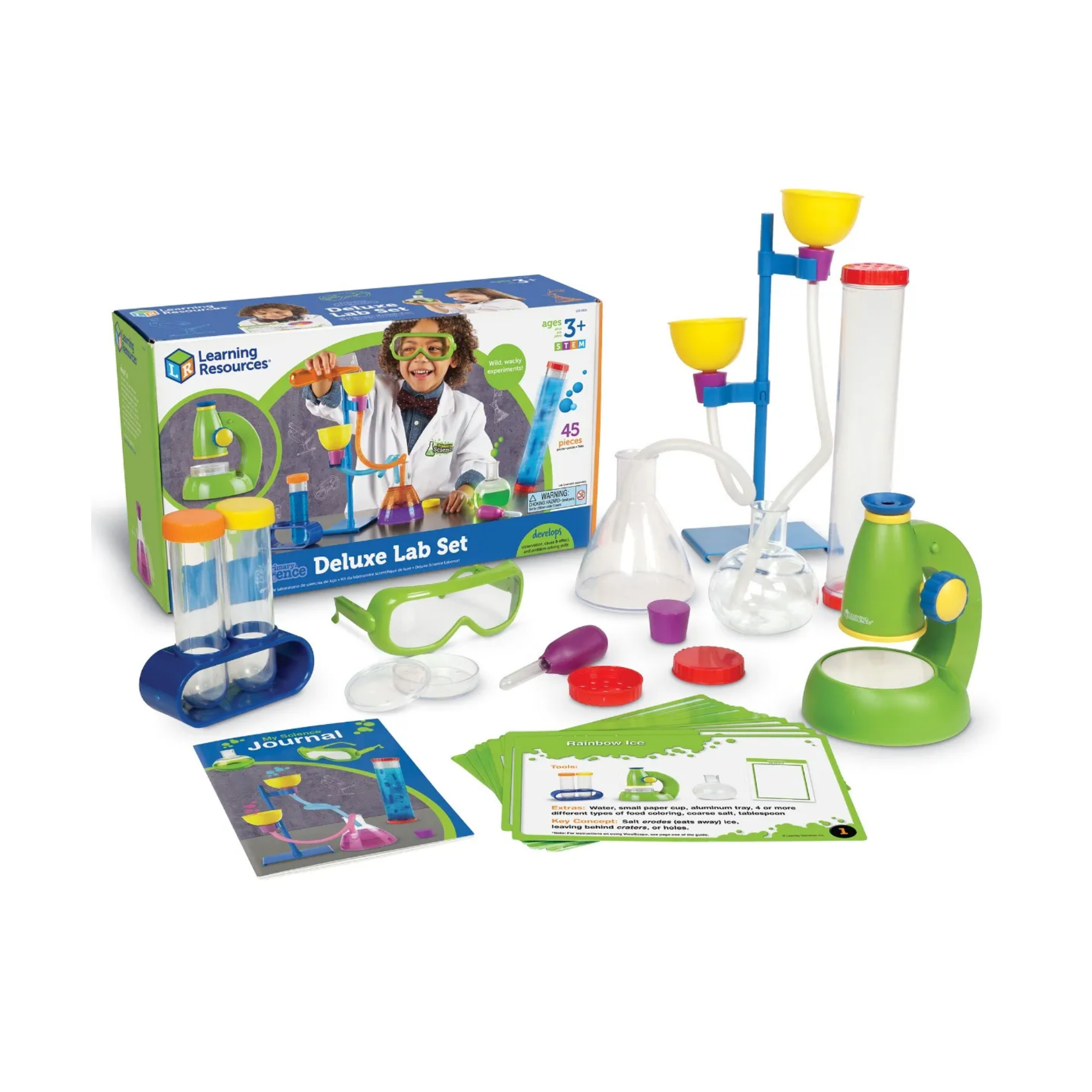 Learning Resources Primary Science Deluxe Lab Set, STEM Learning Kit for Preschool Kids with Realistic Laboratory Tools