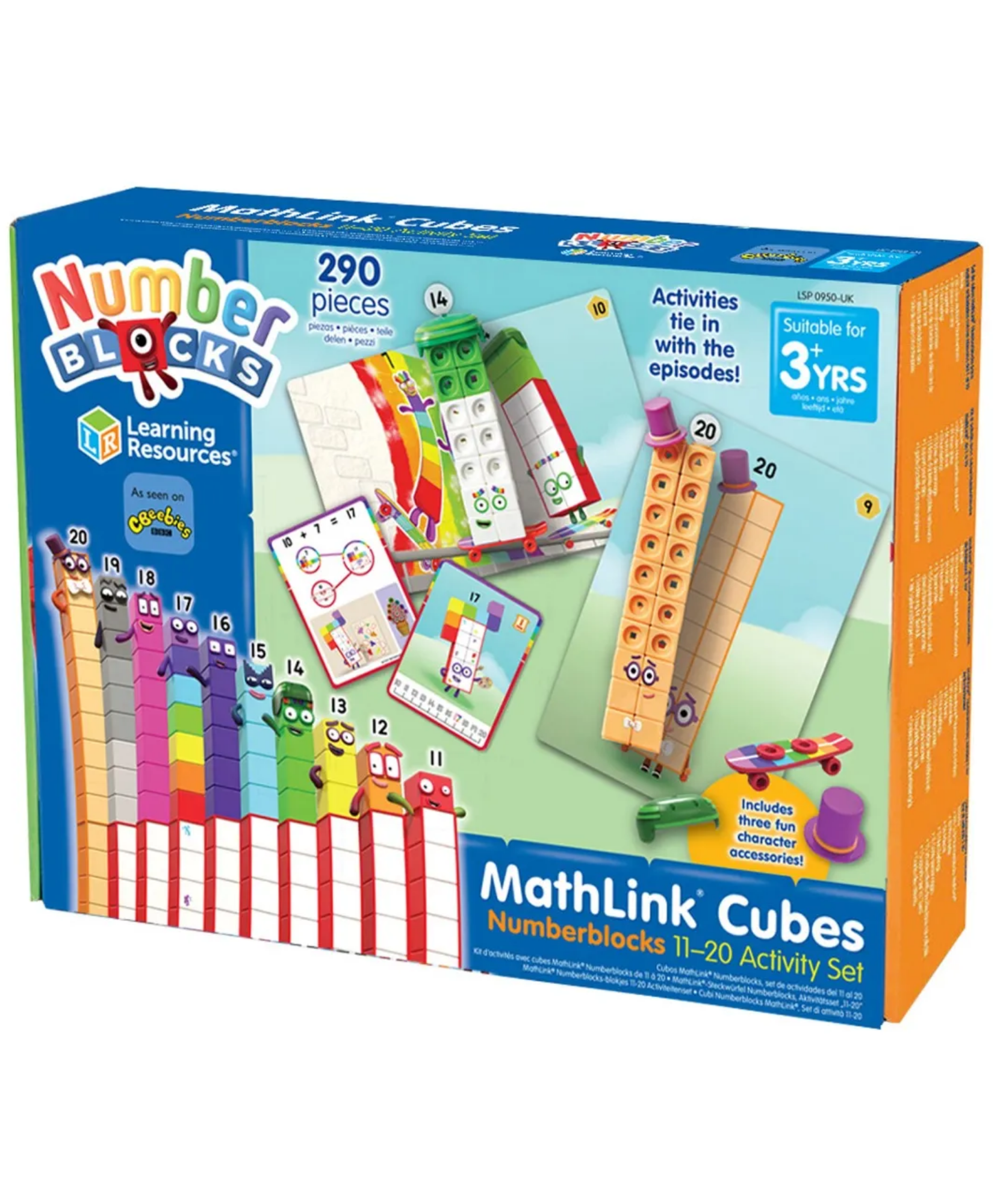 Learning Resources MathLink Cubes Numberblocks 11-20 Activity Set, Build Numberblocks, Explore Early Maths Skills, 30 Fun Activities, Includes Accessories, Character Cards, and More