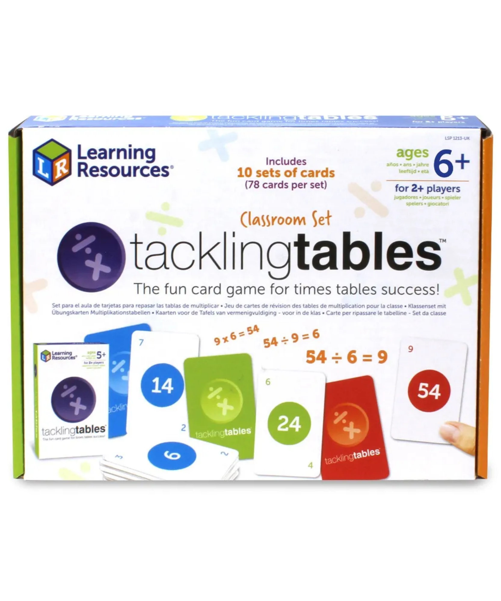 Learning Resources TacklingTables Classroom Set, Times Tables & Division Game for Key Stage 2, 10 Sets with Colour-Coded Chart, Ages 5+
