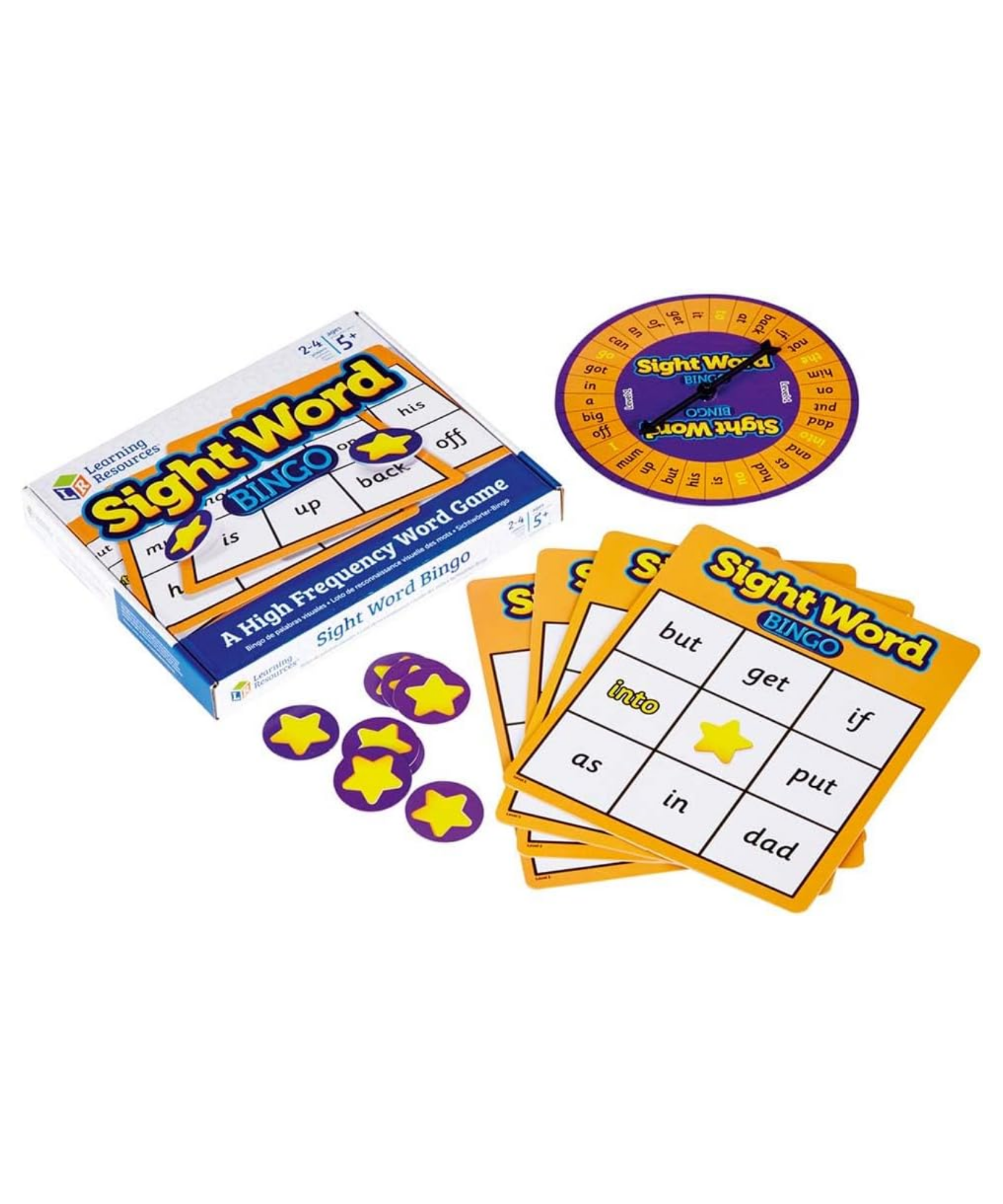 Learning Resources Sight Word Bingo, Phonics and Literacy Game for Kids, Fun Sight Word Practice, 2-4 Players, Multilingual Activity Guide, Ages 5+