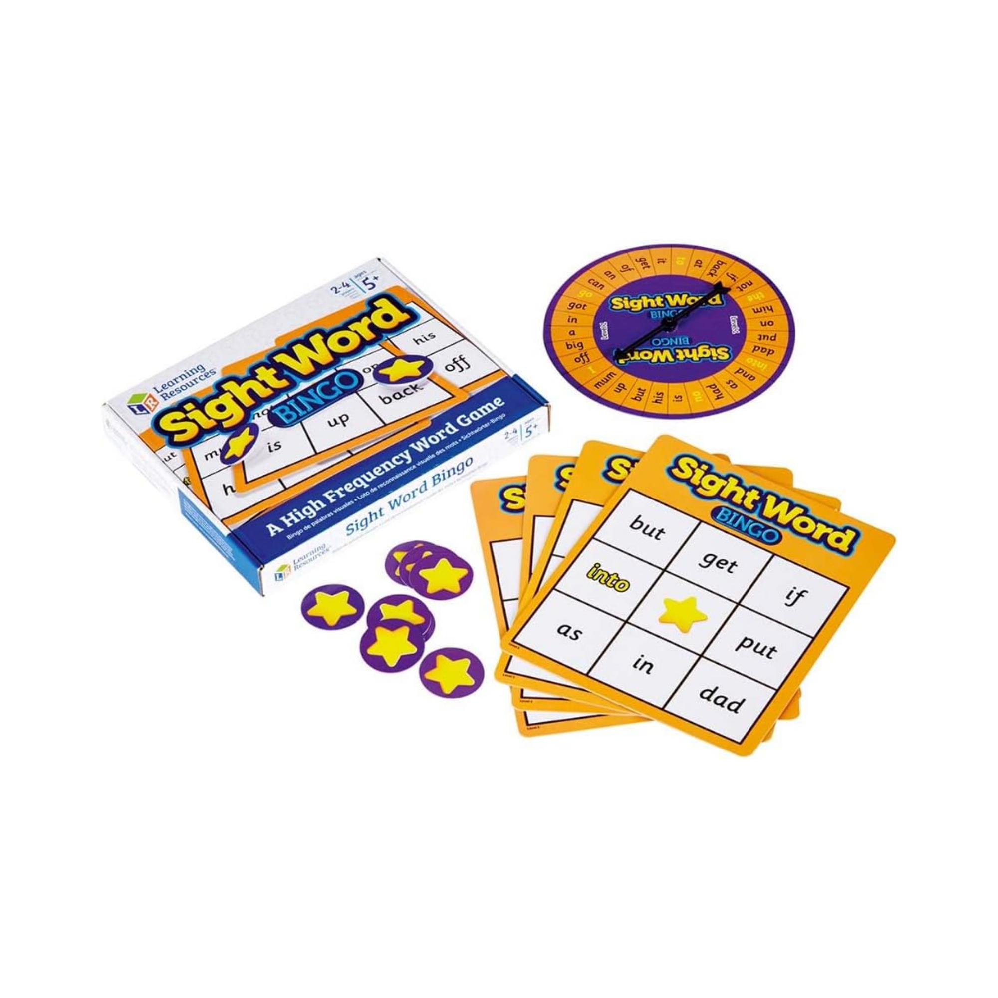 Learning Resources Sight Word Bingo, Phonics and Literacy Game for Kids, Fun Sight Word Practice, 2-4 Players, Multilingual Activity Guide, Ages 5+