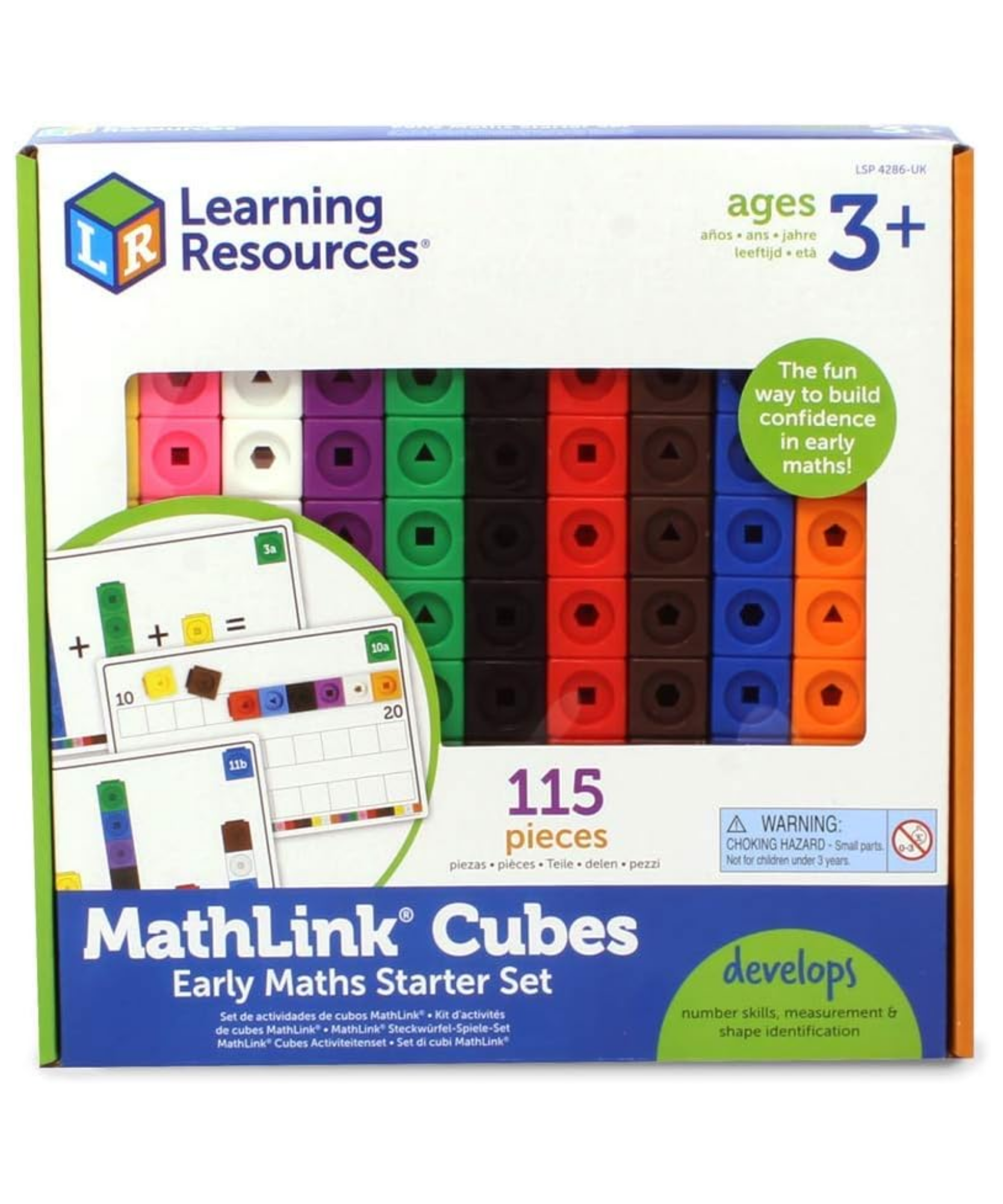 Learning Resources MathLink Cubes Activity Set, 100 Cubes & 30 Activities, Ages 4+, Hands-On Math & STEM Learning