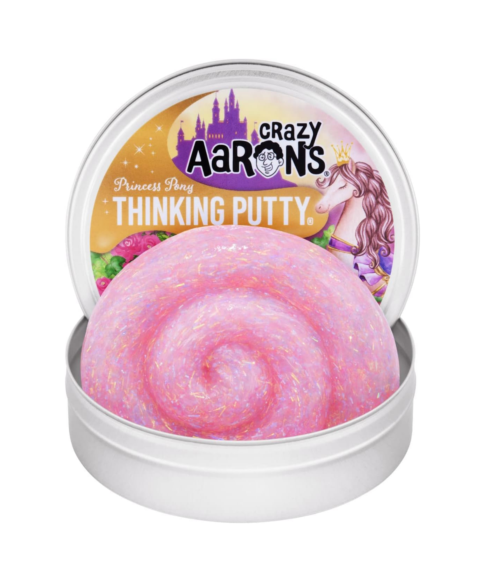 Crazy Aaron's Princess Pony Thinking Putty, 4" Tin with 90g of Non-Toxic Sensory Play Putty which Never Dries Out, Soft Textured Creative Fidget Toy for Boys and Girls Ages 3Y+