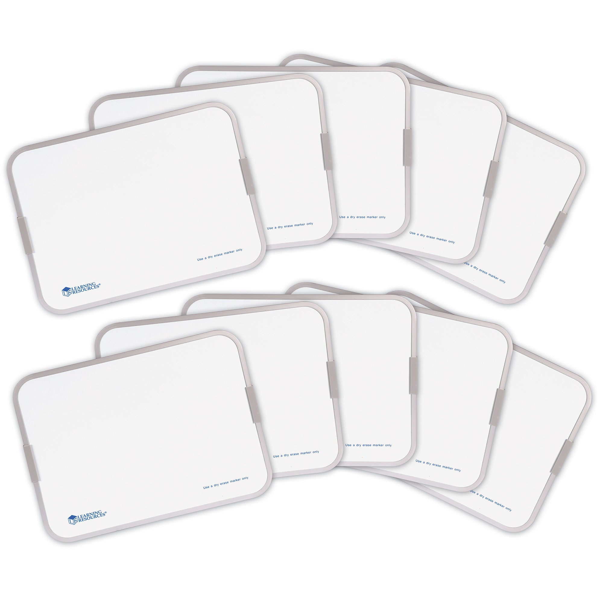 Learning Resources Magnetic Double-Sided Dry-Erase Boards (Set of 10), Magnetic, Wipe Clean, Ideal for Independent Learning, Classroom Activities, Ages 3-13