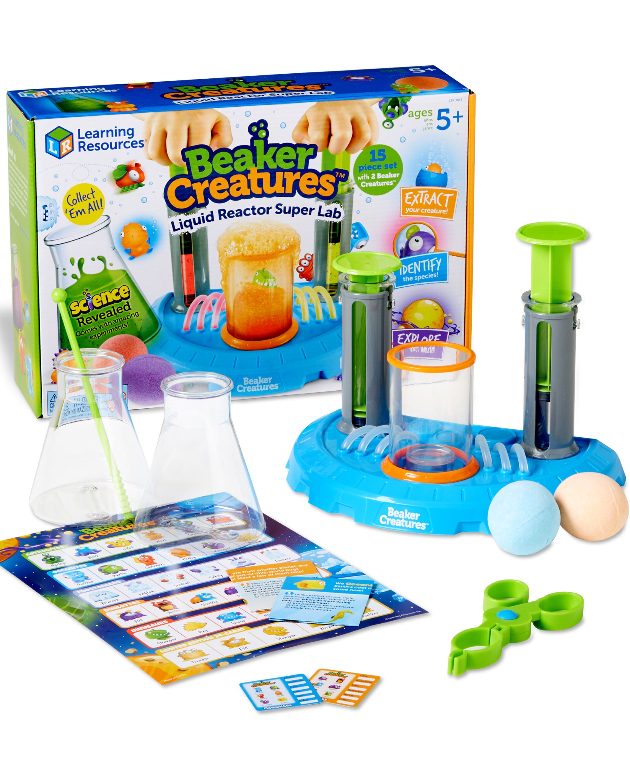 Learning Resources Beaker Creatures Liquid Reactor Super Lab Set, Scientific Exploration and Collectible Surprise Creatures, Ages 5+