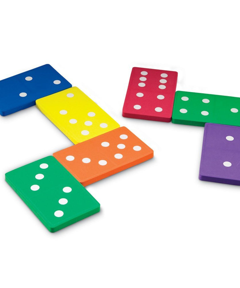 Learning Resources Jumbo Foam Dominoes, Set of 28 Soft, Colourful Dominoes for Kids, Jumbo Size for Little Hands, Quiet Classroom or Home Learning Game, Ages 5+