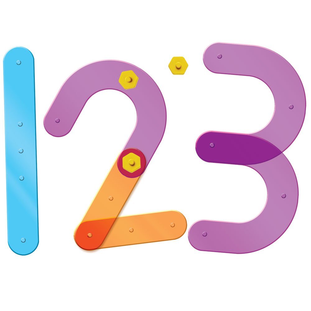 مجموعة بناء الأرقام من Learning Resources، لبناء وتمييز الأرقام من 0 إلى 9، نشاط المهارات الحركية الدقيقة والحساب للأطفال، تتضمن بطاقات أنشطة وقطعًا ملونة، مجموعة من 50 قطعة، للأعمار من 4 سنوات فما فوق