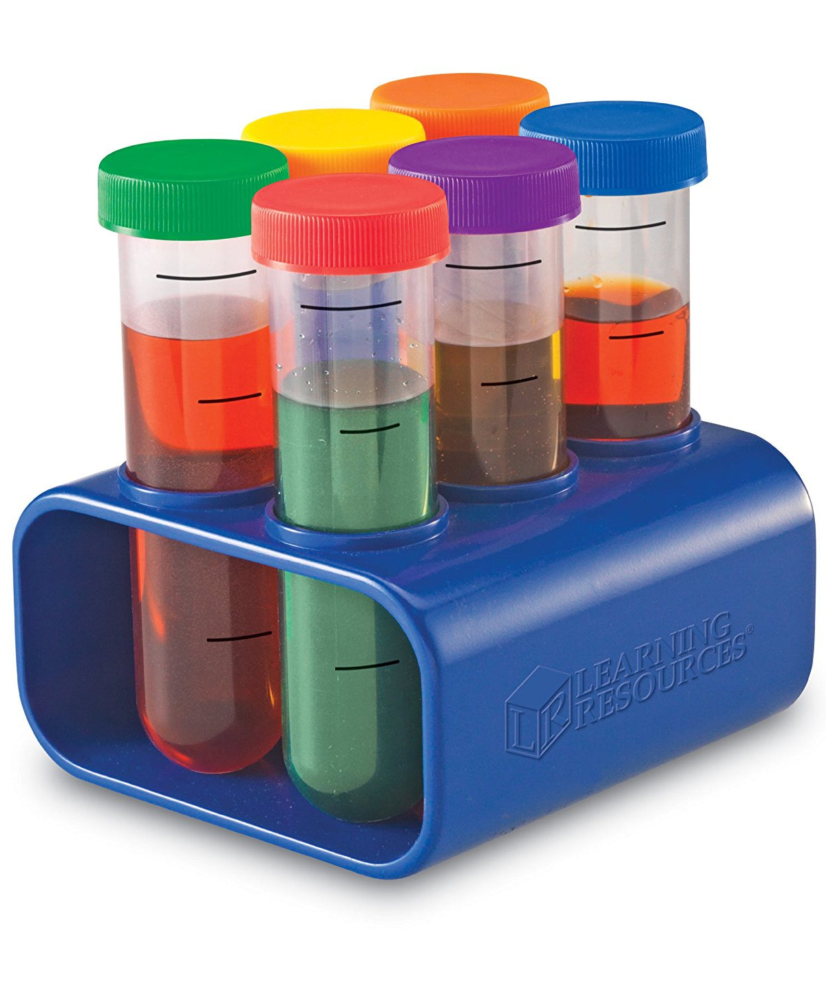 Learning Resources Primary Science Jumbo Test Tubes with Stand, Ideal for Early Science Experiments, Set of 6 with Calibration Marks, Ages 3+