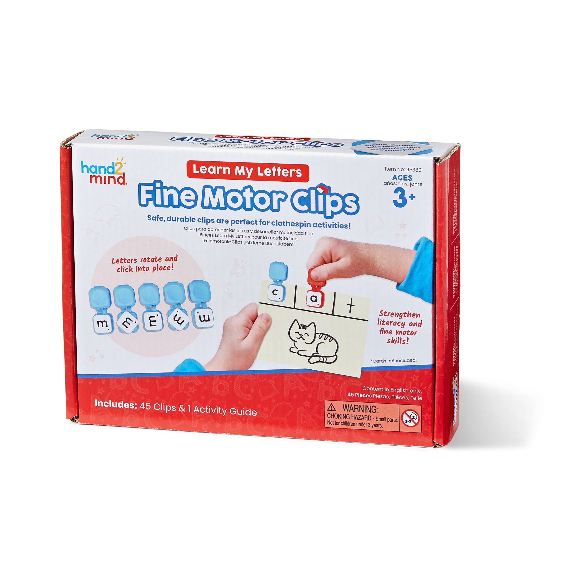 Learning Resources Learn My Letters Fine Motor Clips, ABC Literacy & Fine Motor Skills Toy, Hands-On Alphabet Learning for Toddlers, 45 Letter Clips & 4 Dot Clips, Ages 3+