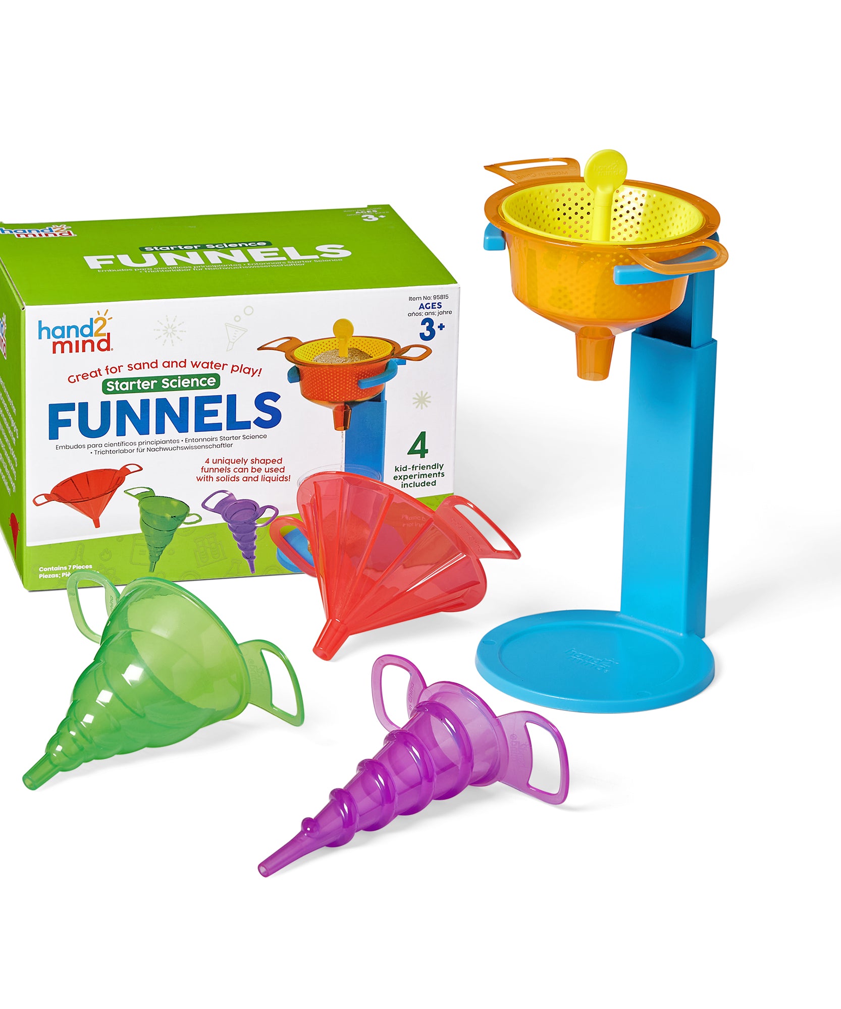 Learning Resources Starter Science Funnel Set, 6-Piece Child-Safe Lab Equipment for Early Science Exploration, Perfect for Liquids and Solids, STEM Toy for Ages 3+