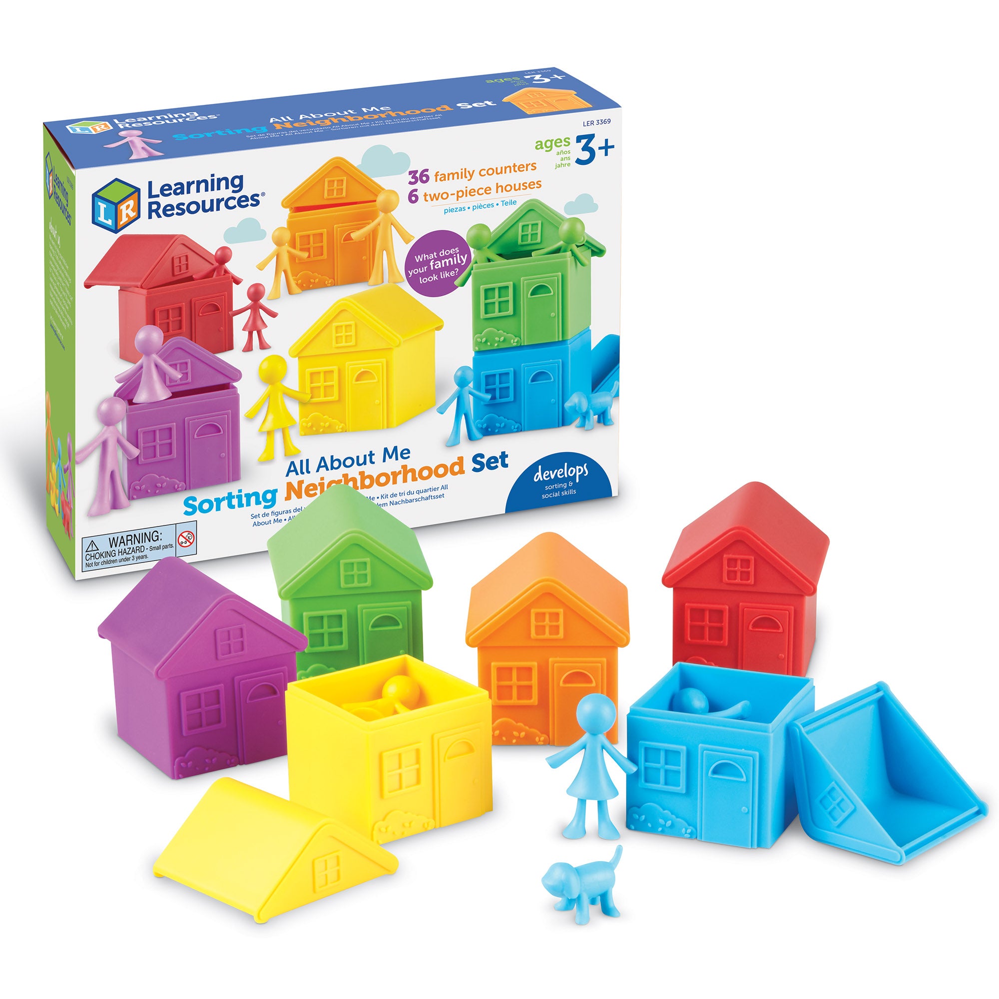 Learning Resources All About Me Sorting Neighbourhood Set, 36 Colourful Sorting Counters, Educational Toy for Colour, Matching, Sorting, and Social-Emotional Learning, Ages 3+